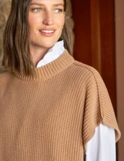 MONTECITO VEST Camel, Pure Italian Cotton -Frank Eileen Fashion Store 1 SWEATER05 CAMK LAB600 BLK SHIRLEY C000 MichelleOuellet 24FA 0786 sRGB