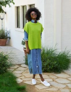 MONTECITO VEST Chartreuse, Pure Italian Cotton -Frank Eileen Fashion Store 13 RORY VWD SWEATER05 CHRK Milan 25RE FEB 1480 sRGB