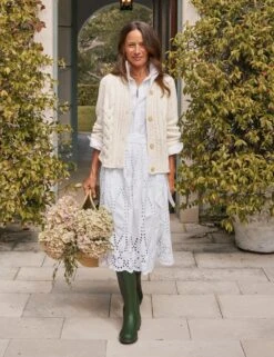 GRACE DRESS White, Eyelet Cotton 12 GRACE DRESS White, Eyelet Cotton -Frank Eileen Fashion Store 14 EYELETD WHTP SWEATER21 IVYK Simone 25FA September 077 sRGB