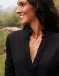 NICOLE Black, Triple Fleece -Frank Eileen Fashion Store 18 LAB441TF BLK Model Sadie Buris 23FA 0515 sRGB