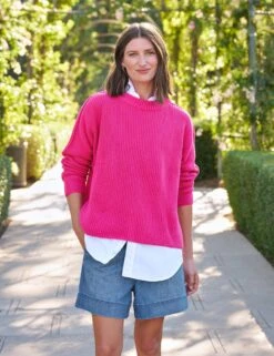 MONTECITO SWEATER Peony, Pure Italian Cotton