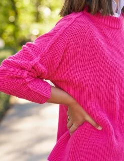 MONTECITO SWEATER Peony, Pure Italian Cotton -Frank Eileen Fashion Store 19 FINLEY WHTD WATERFORD 1968 SWEATER02 PEOK MICHELE OUELLET 25SP 1468 sRGB