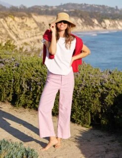 WEXFORD Red Stripe, Italian Performance Linen -Frank Eileen Fashion Store 33 LAB219 WHT WEXFORD RDSL BERI 25SP May 2464 sRGB