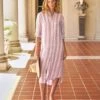 RORY Multi Pink And Green Stripe, Italian Classic Linen