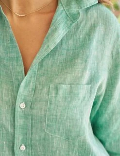 MARY Green, Classic Linen -Frank Eileen Fashion Store 34 MARY GRNL Model RachelleBell 23FA 3277