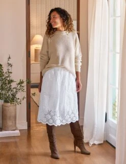 GRACE SKIRT White, Eyelet Cotton 9 GRACE SKIRT White, Eyelet Cotton -Frank Eileen Fashion Store 35 SWEATER01 SNDK EYELETS WHTP PALOMA 25FA SEPTEMBER 3076 sRGB
