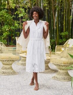 GRACE SLEEVELESS DRESS White, Eyelet Cotton 11 GRACE SLEEVELESS DRESS White, Eyelet Cotton -Frank Eileen Fashion Store 4 EYELETSLD WHTP MILAN SU25 JUNE 3451 sRGB