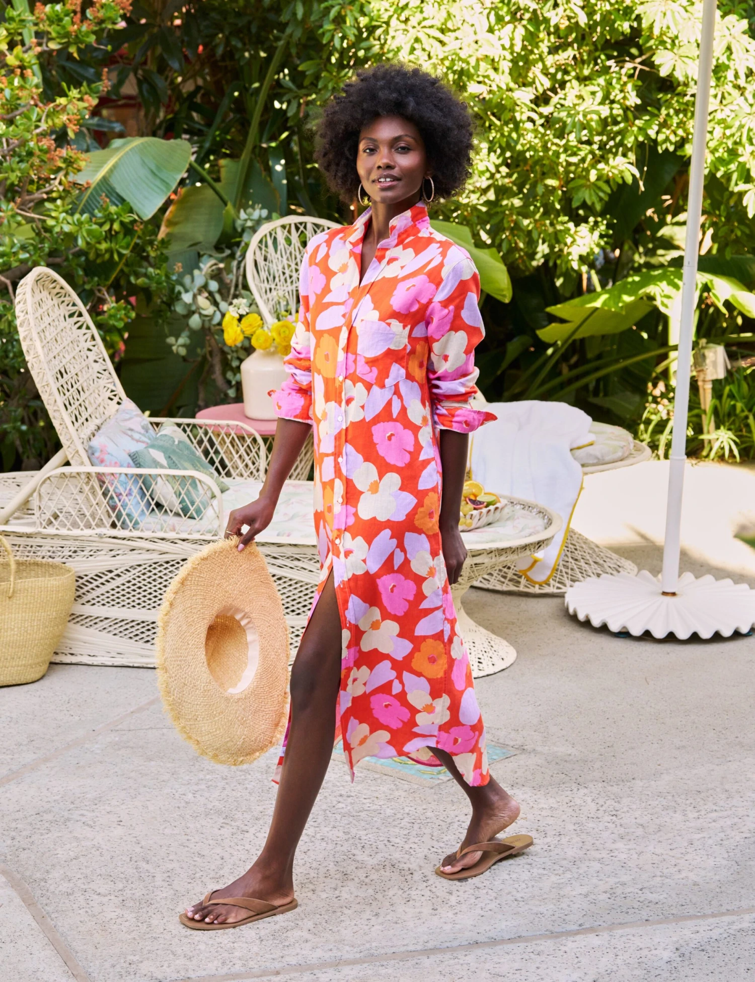 RORY Orange And Pink Floral, Italian Classic Linen 1 RORY Orange And Pink Floral, Italian Classic Linen