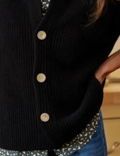 MONTECITO CARDIGAN Black, Pure Italian Cotton -Frank Eileen Fashion Store 41 EILEEN BBHT ILLUSION01 1999 SWEATER04 BLKK simone su25 AUGUST 1918 sRGB 1