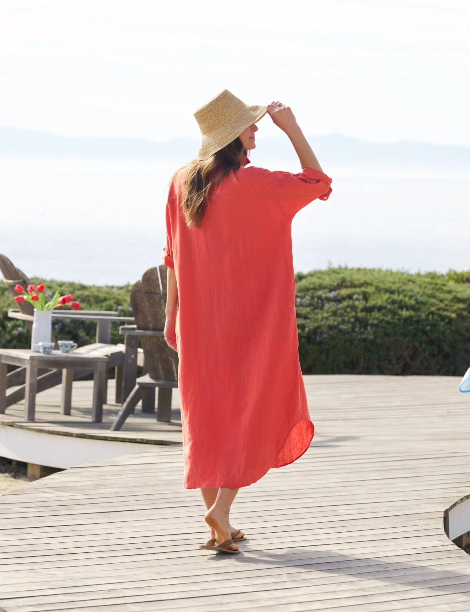 MEGAN Summer Red, Washed Linen 2 MEGAN Summer Red, Washed Linen - Image 2