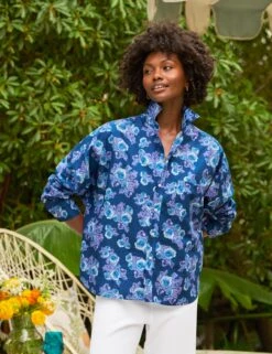 OONA Blue And Purple Floral, Made With Liberty Fabric -Frank Eileen Fashion Store 9 OONA FLBP LAB634TF WHT MILAN SU25 JUNE 2213 sRGB