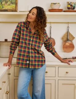 EILEEN Yellow And Red Plaid, Italian Classic Poplin