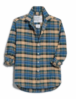 EILEEN Brown And Green With Blue Plaid, Italian Flannel -Frank Eileen Fashion Store EILEEN BGWT 1