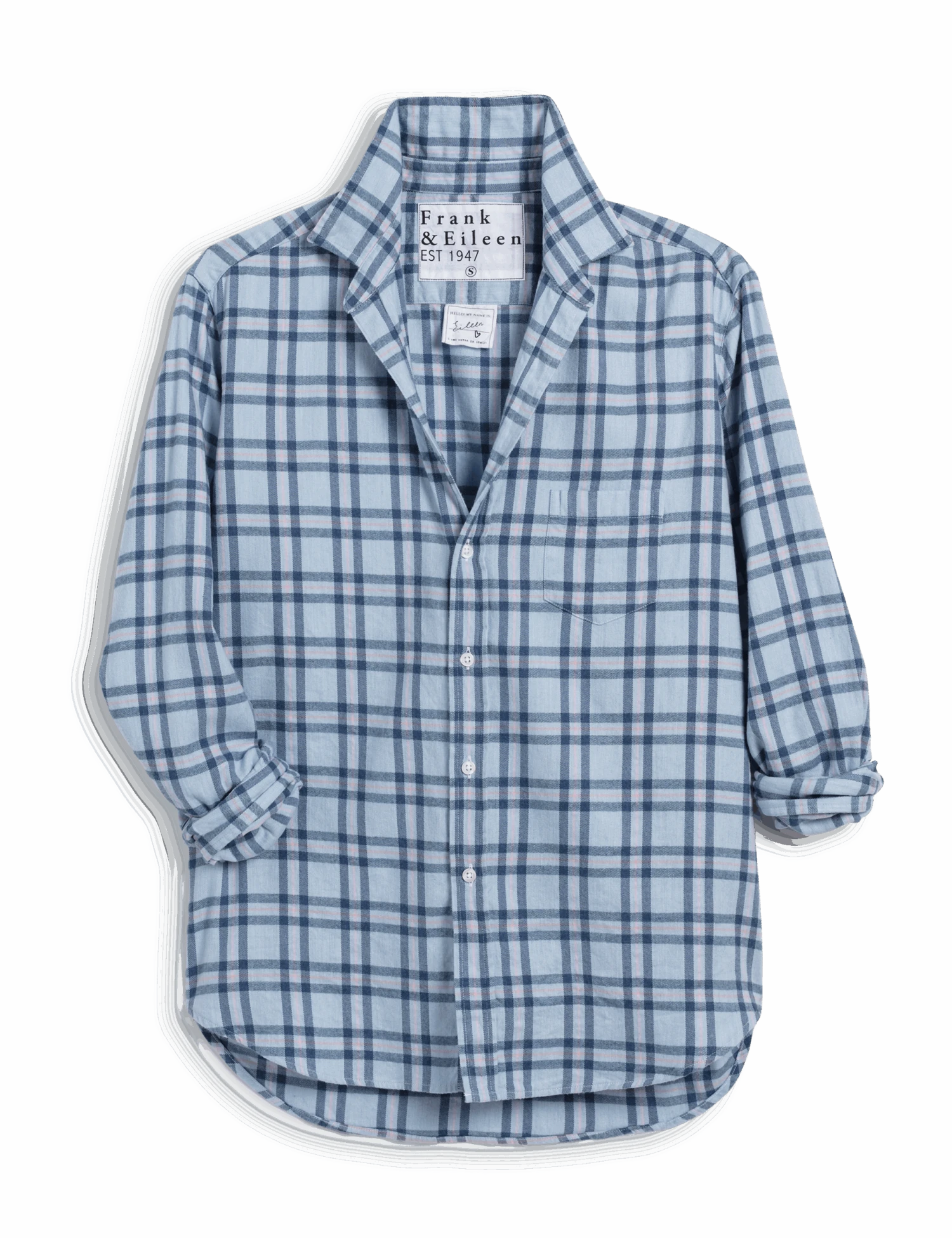 EILEEN Blue And Pink Plaid, Italian Cashmere Touch 4 EILEEN Blue And Pink Plaid, Italian Cashmere Touch - Image 4