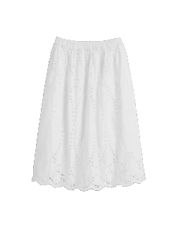 GRACE SKIRT White, Eyelet Cotton 11 GRACE SKIRT White, Eyelet Cotton -Frank Eileen Fashion Store EYELETS WHTP