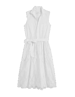 GRACE SLEEVELESS DRESS White, Eyelet Cotton 12 GRACE SLEEVELESS DRESS White, Eyelet Cotton -Frank Eileen Fashion Store EYELETSLD WHTP