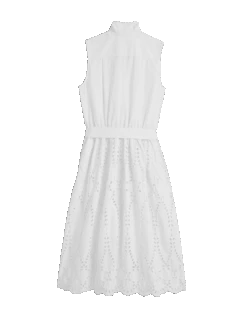 GRACE SLEEVELESS DRESS White, Eyelet Cotton 13 GRACE SLEEVELESS DRESS White, Eyelet Cotton -Frank Eileen Fashion Store EYELETSLD WHTP BACK