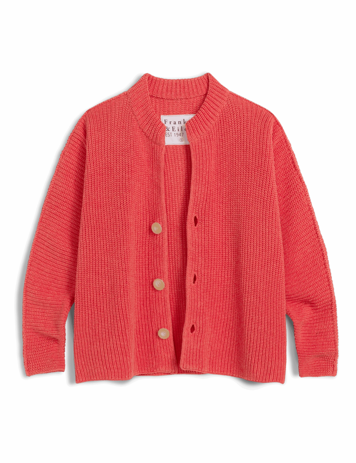 MONTECITO CARDIGAN Lobster, Pure Italian Cotton 4 MONTECITO CARDIGAN Lobster, Pure Italian Cotton - Image 4